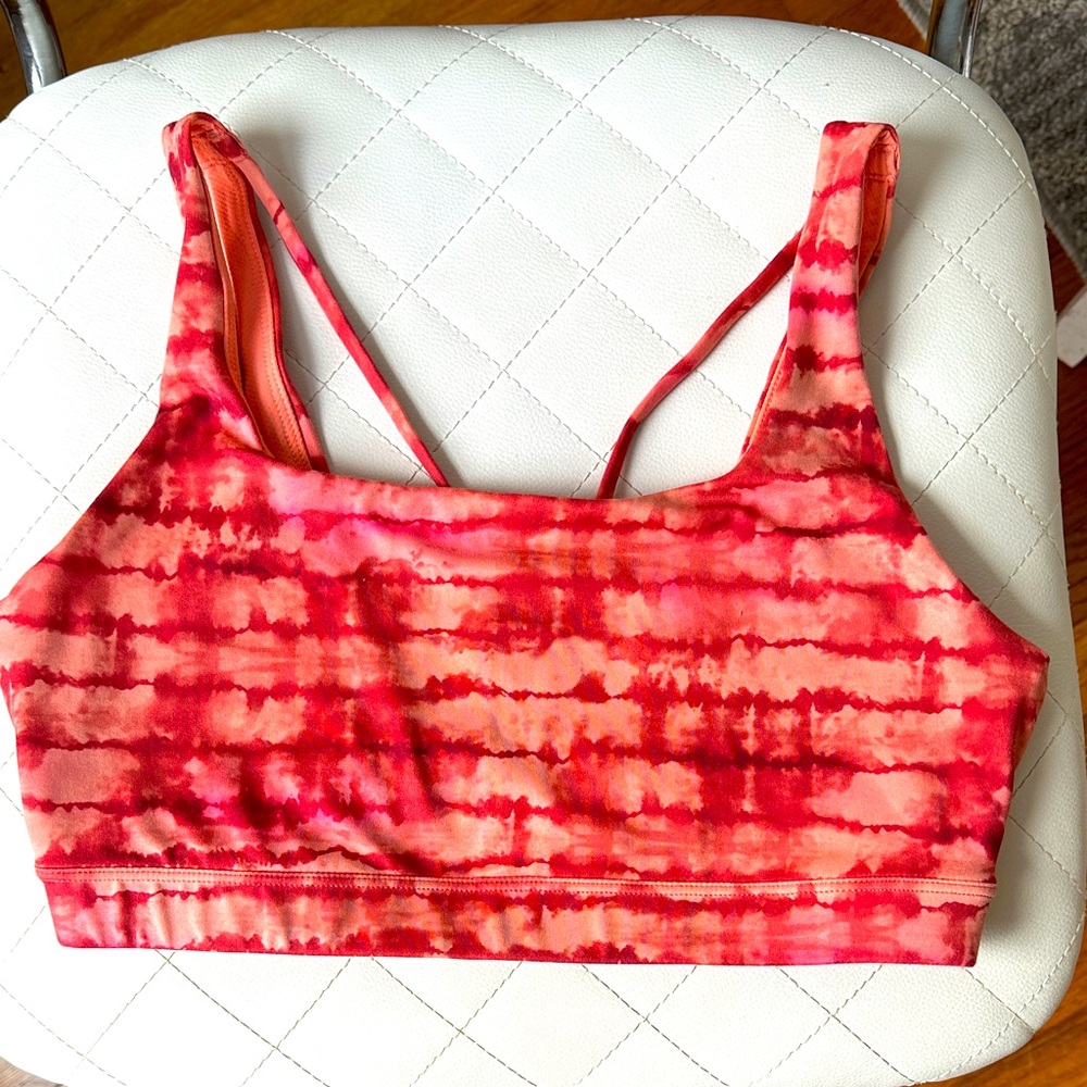 Athleta Orange Tie-Dye Sports Bra size M
